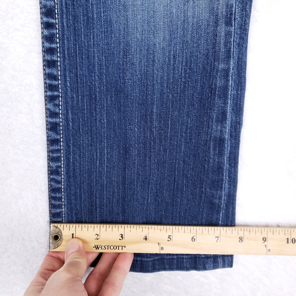 Big Star Jeans Sweet Boot Ultra Low Rise 26L Blue Embroidered Y2K Boho Chic - Picture 6 of 12